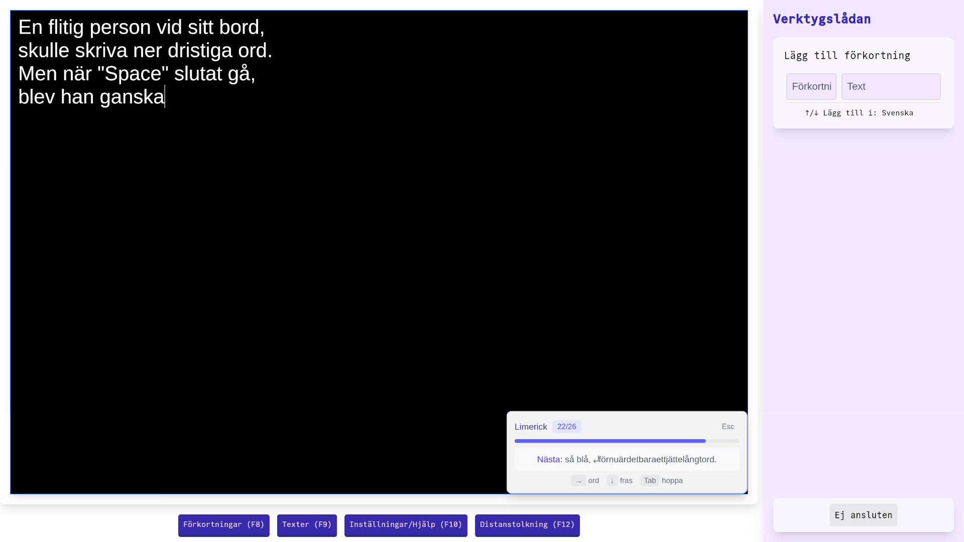 Skapa förinskriven text